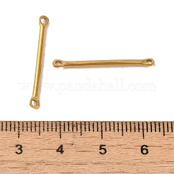 イオンプレーティング（IP）304ステンレススチールリンク  バーコネクタチャーム  18KGP本金メッキ  25x2.5x1.5mm  穴：1.4mm&nbsp;STAS-Q323-05C-G