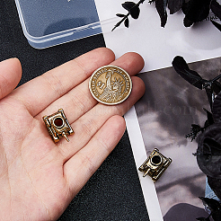 アウトドア EDC ツール 真鍮 パラシュート ロープ ヨーロピアン ビーズ 2個  大穴ビーズ  タンク  アンティークブロンズ  15.5x22x13mm  穴：5mm&nbsp;OPDL-DC0001-01