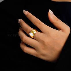 304 Stainless Steel & Cubic Zirconia Finger Rings&nbsp;WGB7611-01