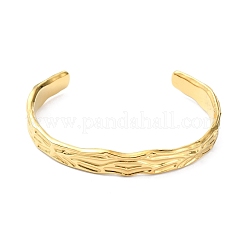 304 Stainless Steel Textured Open Cuff Bangles for Women&nbsp;LS-STAS-B068-02G