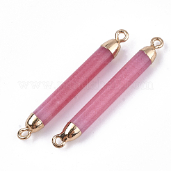 Electroplate Natural white Jade Gemstones Links connectors&nbsp;G-S344-73D