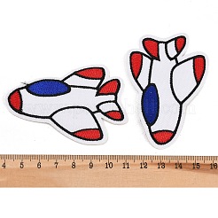 ポリエステルのコンピューター刺繍布、アイロン接着、縫い付けパッチ  飛行機  アップリケパッチ  カラフル  73x49.5x1.5mm&nbsp;PATC-L001-21