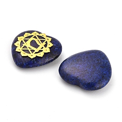 7Pcs 7 Styles Chakra Natural Dyed Sesame Jasper Love Heart Ornaments Figurines&nbsp;G-P533-01F-1
