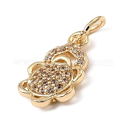 Brass Micro Pave Cubic Zirconia Charms&nbsp;KK-C133-03D-G