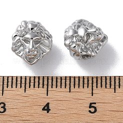 真鍮ビーズラインストーンのセッティング  ライオン  プラチナメッキ  1.2mmのラインストーンに適する  10x9x9mm  穴：1.8mm&nbsp;KK-F867-44P