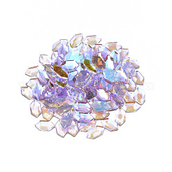ガラスラインストーンカボション  ネイルアートの装飾の付属品  多面カット  六角  ライラック  8x4x1.5mm&nbsp;MRMJ-N027-051