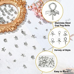 60Pcs 6 Styles 304 & 201 Stainless Steel Cup Peg Bails&nbsp;STAS-CJ0003-07