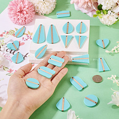 20Pcs 10 Styles Opaque Resin & Wood Pendants Sets&nbsp;RESI-TA0004-63A
