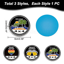 3Pcs 3 Styles Round Aluminum Car Decorative Stickers&nbsp;DIY-UN0005-42