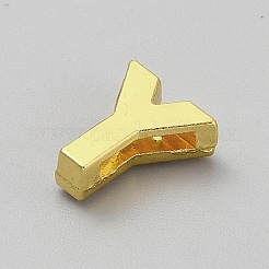 合金ラインストーンペンダント  金色の文字チャーム  文字y  12x10.5x4.5mm  穴：1.5x8mm&nbsp;FIND-WH00670-40G-Y