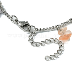 Chakra Theme Natural & Synthetic Mixed Gemstone Nugget Charm Bracelets&nbsp;BJEW-TA00401