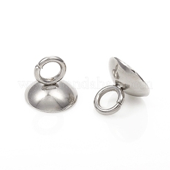 201 Stainless Steel Bead Cap Pendant Bails&nbsp;STAS-G224-24P-02