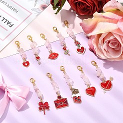 Valentine's Day Theme Alloy Enamel Pendant Decorations&nbsp;PALLOY-CJ00122