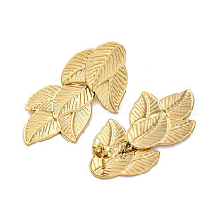 304 Stainless Steel Leaf Theme Stud Earrings For Women&nbsp;EJEW-B110-03G-01