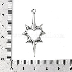 316サージカルステンレスペンダント  トーンハートチャーム  アンティークシルバー  43x21x2.5mm  穴：2.2mm&nbsp;LS-STAS-G349-37AS