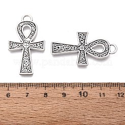 合金のチベット風チャーム  アンククロスチャーム  アンティークシルバー  37x21x2mm&nbsp;RELI-PW0001-059AS