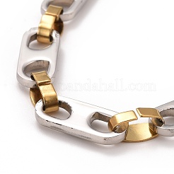 PVD Vacuum Plating 304 Stainless Steel Oval Link Chains Necklace&nbsp;STAS-E160-22GP