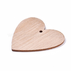 ポプラウッドペンダント  スノーフレークとハート  染め  バリーウッド  48x49.5x2mm  穴：3mm&nbsp;WOOD-E011-05