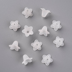 透明なアクリルビーズ  艶消し  花  ホワイト  17.5x12mm  穴：1.5mm  約770個/500g&nbsp;PLF018-01