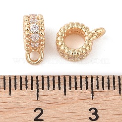 真鍮パヴェクリアキュービックジルコニアビーズ  カン付き  ゴールドカラー  9.5x6.5x4mm  穴：1.6mm&nbsp;LS-KK-N256-08G-A