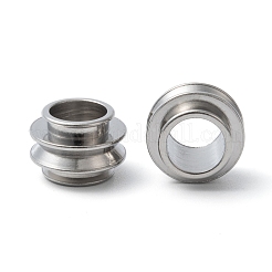 変色しにくい304ステンレススチールビーズ  コラム  ステンレス鋼色  14x10mm  穴：8mm&nbsp;STAS-E036-15
