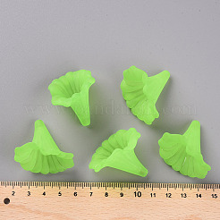 透明なアクリルビーズ  オランダカイウユリ  艶消し  芝生の緑  40.5x33x35mm  穴：1.8mm  約135個/500g&nbsp;BSF796-C18