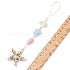 Ocean Theme Acrylic Beaded Waxed Polyester Cord Hanging Ornament&nbsp;HJEW-JM04991