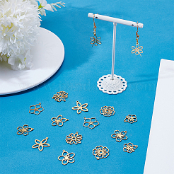 16Pcs 8 Styles 201 Stainless Steel Pendants&nbsp;STAS-WR0001-40