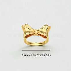 女性用中空真鍮指輪  蝶結び  ゴールドカラー  16mm〜20mm&nbsp;YI2314-1