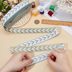 12.75M Polyester Leaf Pattern Ribbon&nbsp;OCOR-DC0001-28B