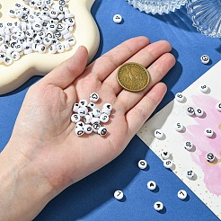 900Pcs 15 Styles White and Black Acrylic Beads&nbsp;SACR-YW0001-67