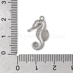 海洋生物をテーマにした304ステンレススチールペンダント  ステンレス鋼色  タツノオトシゴ  19.5x12.5x2mm  穴：1mm&nbsp;STAS-Z179-40P-05B