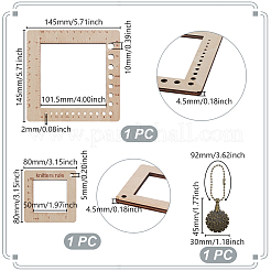 木製編み物道具セット  真鍮のペンダント付き  アンティークブロンズ  145x145x4.5mm&nbsp;DIY-WH0888-335AB-01