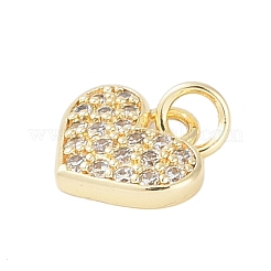 Rack Plating Brass Micro Pave Clear Cubic Zirconia Charms&nbsp;KK-Z060-07G-01
