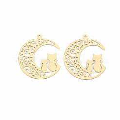 Rack Plating 201 Stainless Steel Filigree Pendants&nbsp;LS-STAS-T057-33G
