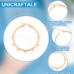 8Pcs 2 Colors 304 Stainless Steel Huggie Hoop Earring Findings&nbsp;STAS-UN0044-76