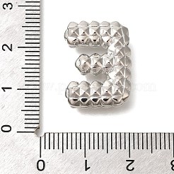 ラックめっき  真鍮チャーム  カドミウムフリー＆鉛フリー  文字a~zのチャーム  文字e  20x15x5.5mm  穴：2.5x3mm&nbsp;KK-I722-02P-E