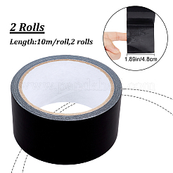 カーペット固定用ポリエチレン＆ガーゼマスキングテープ  製本補修布テープ  フラット  ブラック  48mm  10 m /ロール  2ロール/セット&nbsp;DIY-GF0006-74B