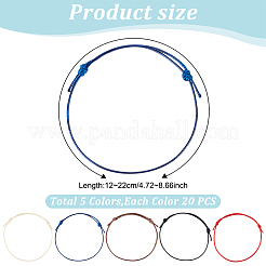 100Pcs 5 Colors Waxed Polyester Cord Bracelets Making&nbsp;BJEW-DR00002