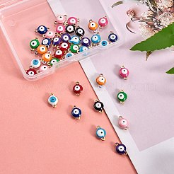40Pcs 10 Colors PVD Vacuum Plating 304 Stainless Steel Enamel Links/Connectors&nbsp;STAS-SZ0001-50