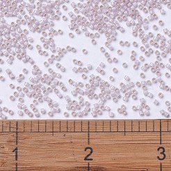 MIYUKIデリカビーズ  シリンダー  日本製シードビーズ  11/0  (db1457) シルバーラインのペールローズオパール  1.3x1.6mm  穴：0.8mm  約10000個/袋  50 G /袋&nbsp;SEED-X0054-DB1457