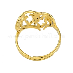 女性用ステンレススチール調節可能リング201個  馬  18KGP本金メッキ  18mm  内径：18mm&nbsp;RJEW-M008-05G