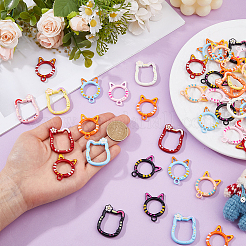 13Pcs 13 Styles Zinc Alloy Spring Gate Rings&nbsp;FIND-HS0002-54