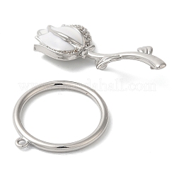 Brass Micro Pave Cubic Zirconia Toggle Clasps&nbsp;KK-N254-85P