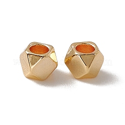 真鍮ビーズ  長持ちメッキ  キューブ  18KGP本金メッキ  3x3x3mm  穴：1.6mm&nbsp;KK-A171-22G