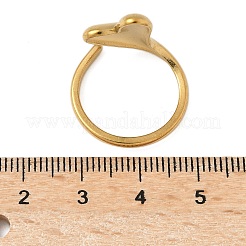 304ステンレススチールカフリング  イオンプレーティング（ip）  ハート  18KGP本金メッキ  内径：17mm&nbsp;RJEW-P150-02G