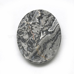 Natural Black Silk Stone/Netstone Cabochons&nbsp;G-R004-15A