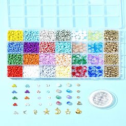 DIY Alloy & Polymer Clay & Glass Earring/Bracelets Jewelry Making Kits&nbsp;DIY-FS0007-29