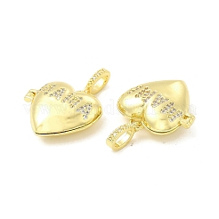 Mother's Day Brass Micro Pave Clear Cubic Zirconia Locket Pendants&nbsp;KK-H441-44LG