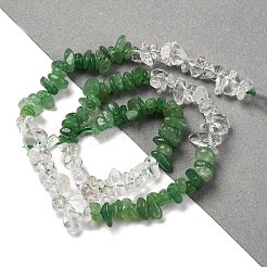 Natural Quartz Crystal & Green Aventurine Beads Strands&nbsp;G-L610-A01-01